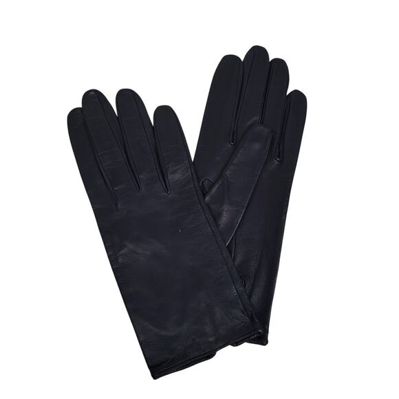Saks Fifth Avenue Accessories - Vintage Saks Fifth Ave Womens Genuine Blue Leather Gloves Sz 7.5 Silk Lined NWOT